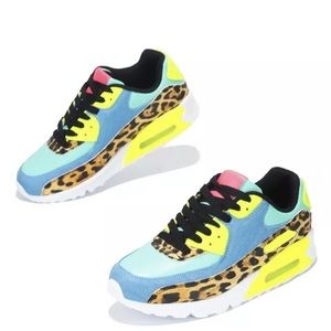 Multicolored Leopard Print Ombre Sneakers